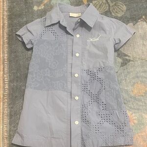 Kith Toddler Girl XS Light Blue Short Sleeve Shirt Dress